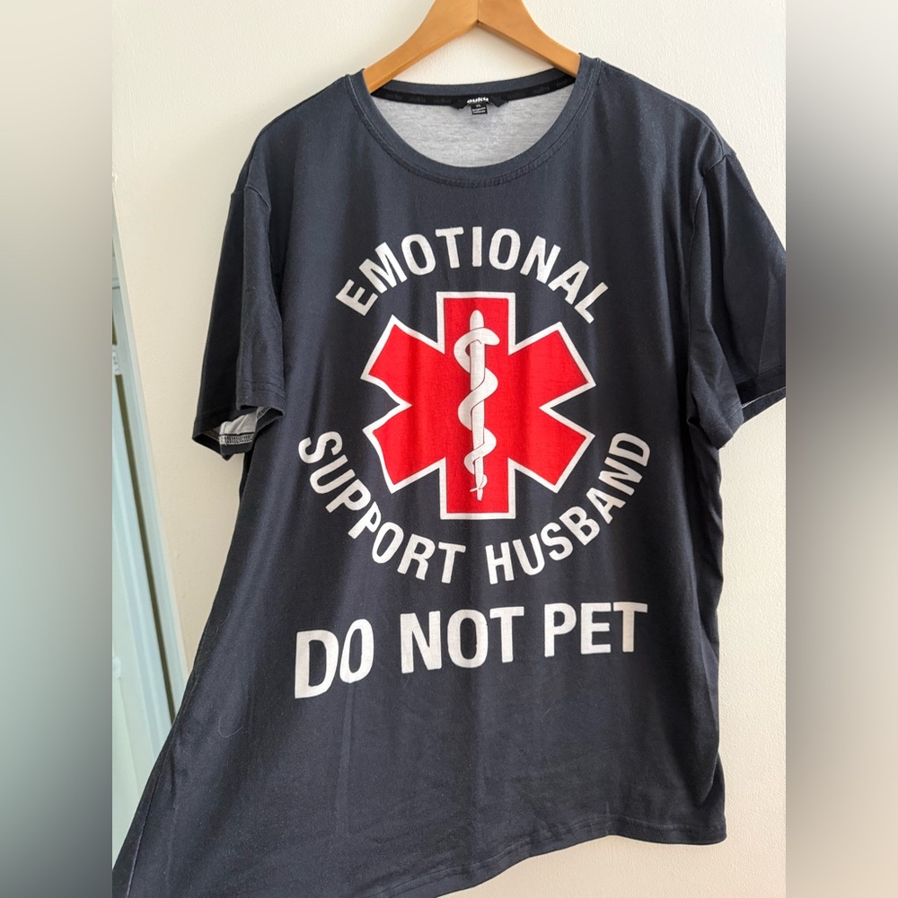 Blue Graphic Tee with Red Design